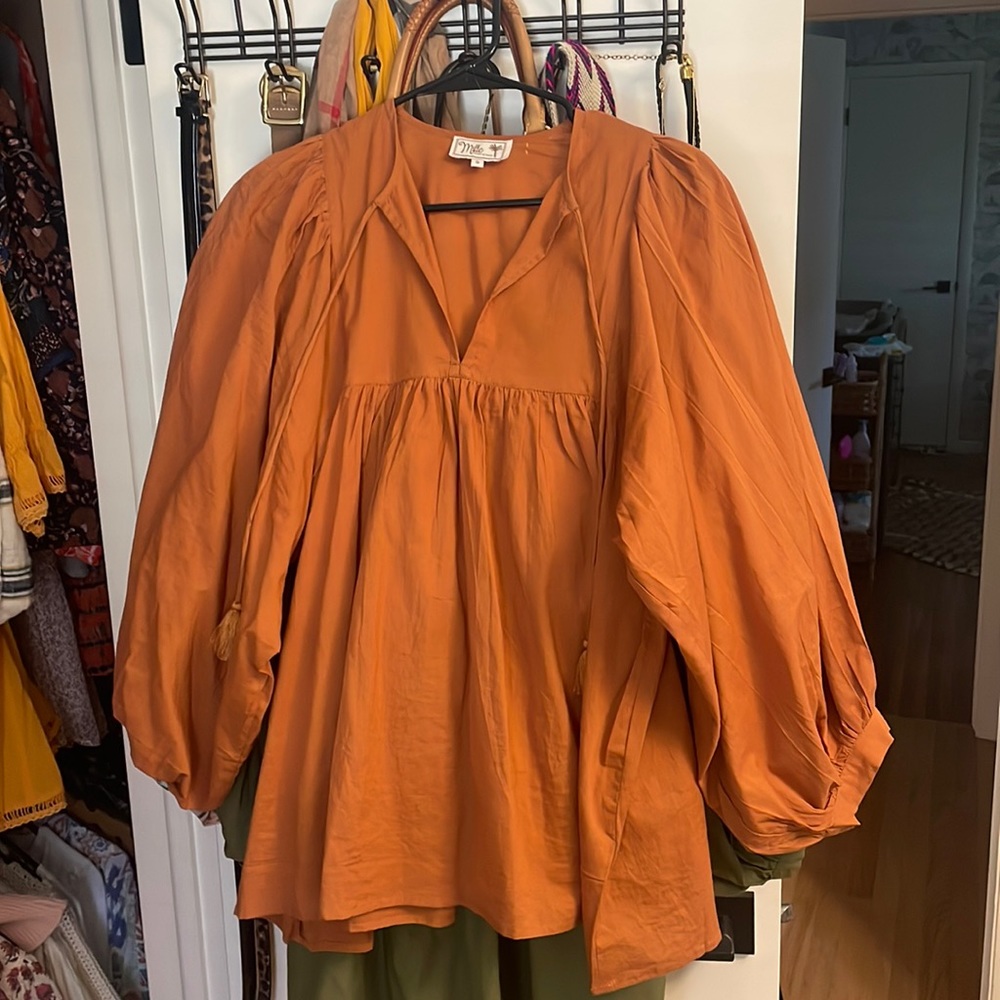 Burnt rusty clay Mille top size small